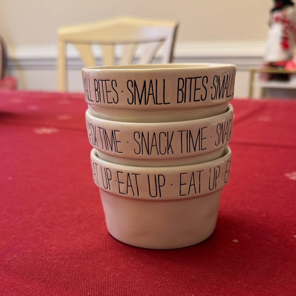 Mud Pie-Rae Dunn Snack Time Bowl Set - Cream. New without tags. - Picture 7 of 7